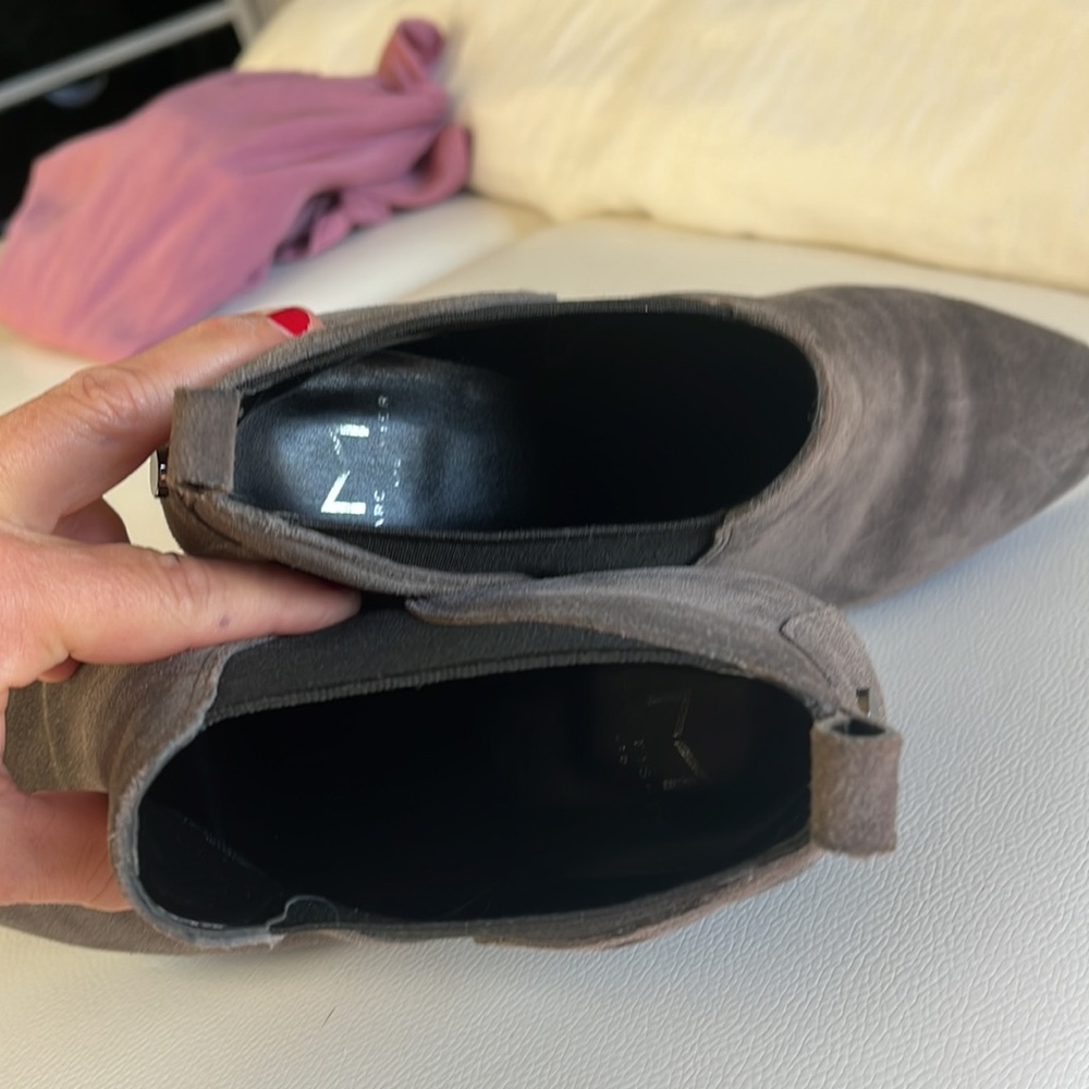 Marc Fisher Booties, Taupe Suede, Pointed Toe, Si… - image 3